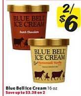 Winn Dixie Blue bell ice cream offer