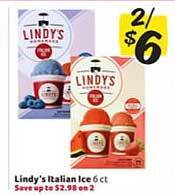 Winn Dixie Lindy's italian ice offer