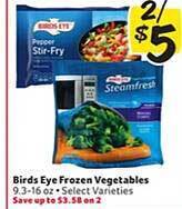 Winn Dixie Birds eye frozen vegetables offer
