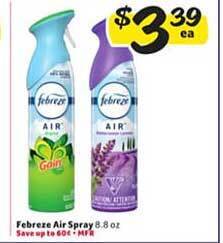 Winn Dixie Febreze air spray offer