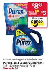 Winn Dixie Purex liquid laundry detergent offer