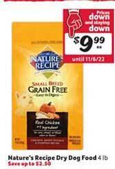 Winn Dixie Nature's recipe dry dog food offer