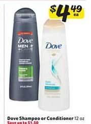 Winn Dixie Dove shampoo or conditioner offer