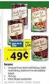 Lidl Black beans offer