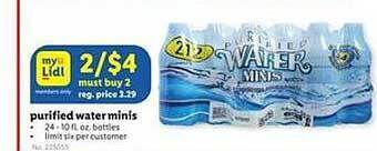 Lidl Purified water minis offer