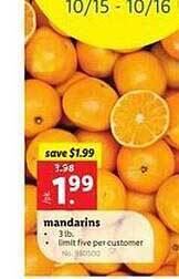 Lidl Mandarins offer