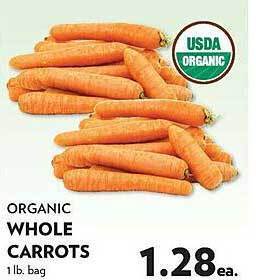 Reasors Organic whole carrots offer