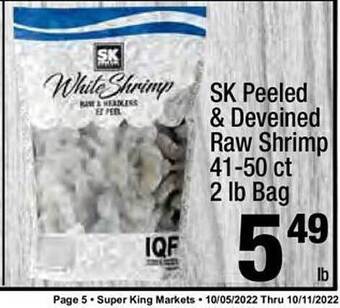 Super King Markets Sk peeled & deveined raw shrimp offer