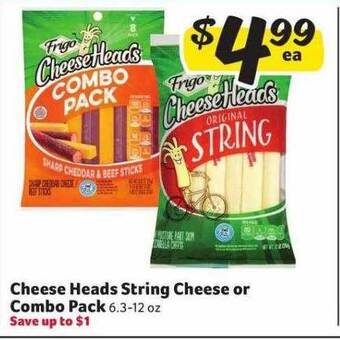 Winn Dixie Cheese heads string cheese or combo pack offer