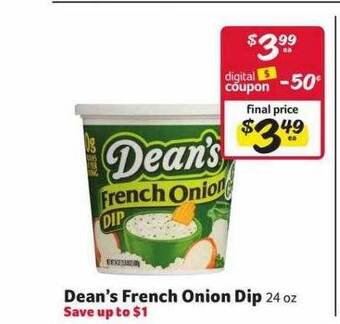 Winn Dixie Dean's french onion dip offer