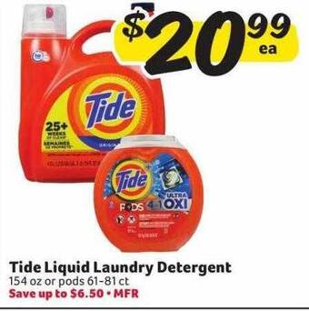 Winn Dixie Tide liquid laundry detergent offer
