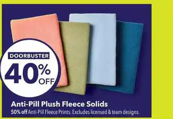 JOANN Anti-pill plush fleece solids offer