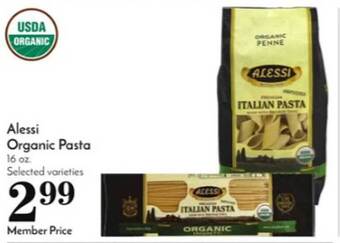 Pavilions Alessi organic pasta offer