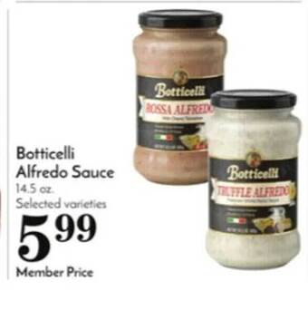 Pavilions Botticelli alfredo sauce offer
