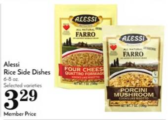 Pavilions Alessi rice side dishes offer