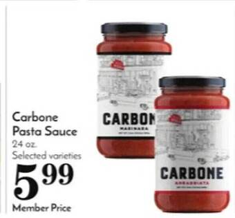 Pavilions Carbone pasta sauce offer