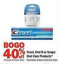 Meijer Crest, oral-b or scope oral care products offer