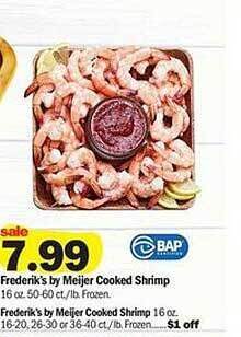 Meijer Frederik's by meijer cooked shrimp offer