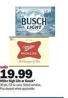 Meijer Miller high life or busch offer