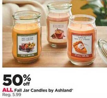 Michaels Fall jar candles by ashland offer
