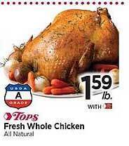 Tops Fresh whole chicken offer