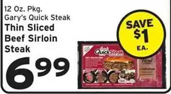 Hannaford Gary's quick steak thin sliced beef sirloin steak offer