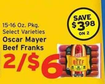 Hannaford Oscar mayer beef franks offer