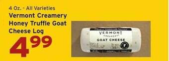 Hannaford Vermont creamery honey truffle goat cheese log offer
