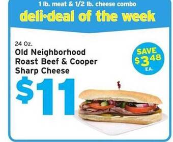 Hannaford Old neighborhood roast beef & cooper sharp cheese offer