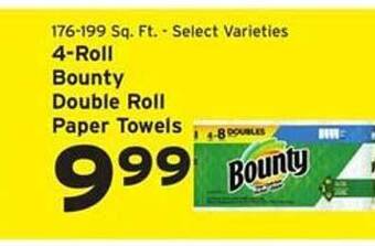 Hannaford 4-roll bounty double roll paper towels offer