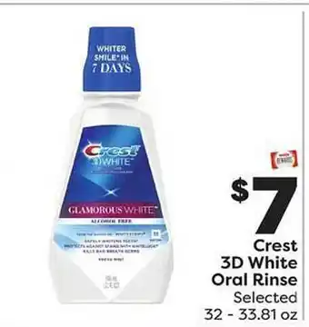 Weis Markets Crest 3d white oral rinse offer