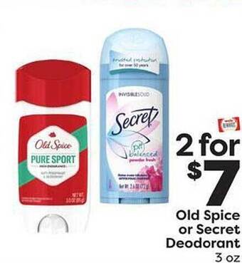 Weis Markets Old spice or secret deodorant offer