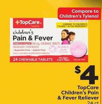 Weis Markets Topcare children's pain & fever reliever offer