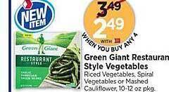 Tops Green giant restaurant style vegetables offer