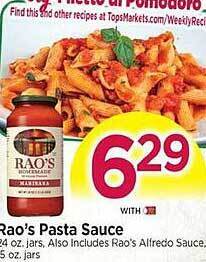 Tops Rao's pasta sauce offer