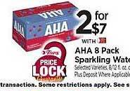 Tops Aha 8 pack sparkling water offer