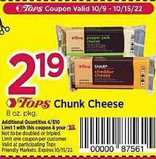 Tops Tops chunk cheese offer