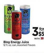 Bing energy juice