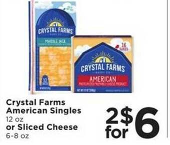 Cub Foods Crystal farms american singles or sliced cheese offer