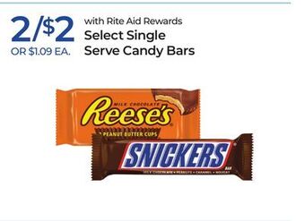 Rite Aid Select single serve candy bars offer