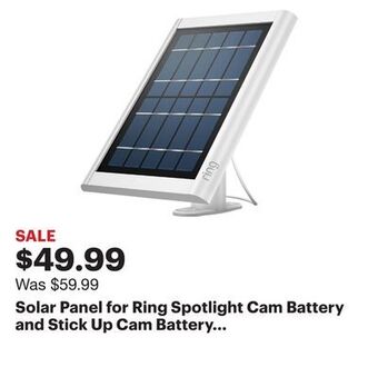 Best Buy Solar panel for ring spotlight cam battery and stick up cam battery - white offer