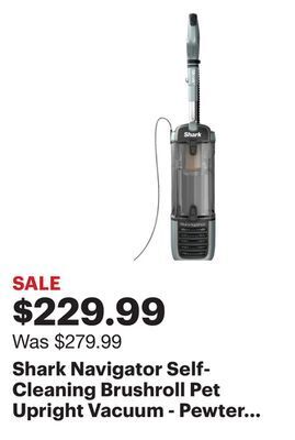 Best Buy Shark navigator self-cleaning brushroll pet upright vacuum - pewter grey metallic offer