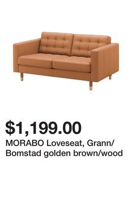 Ikea Morabo loveseat, grann/bomstad golden brown/wood offer