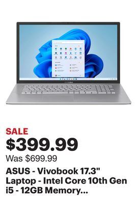 Best Buy Asus - vivobook 17.3" laptop - intel core 10th gen i5 - 12gb memory - 1tb hdd offer