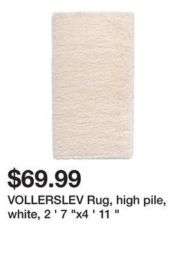 Ikea Vollerslev rug, high pile, white, 2 ' 7 "x4 ' 11 " offer