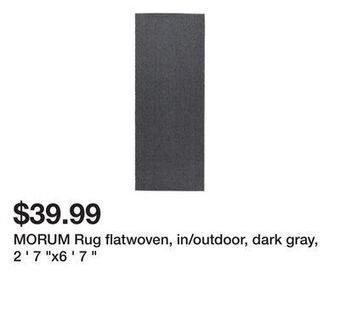Ikea Morum rug flatwoven, in/outdoor, dark gray, 2 ' 7 "x6 ' 7 " offer