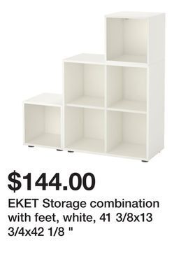 Ikea Eket storage combination with feet, white, 41 3/8x13 3/4x42 1/8 " offer