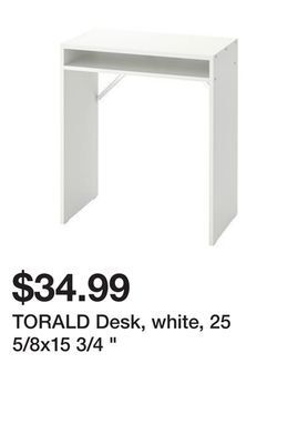 Ikea Torald desk, white, 25 5/8x15 3/4 " offer