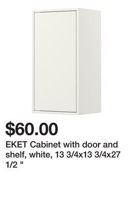 Ikea Eket cabinet with door and shelf, white, 13 3/4x13 3/4x27 1/2 " offer