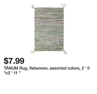 Ikea Tånum rug, flatwoven, assorted colors, 2 ' 0 "x2 ' 11 " offer